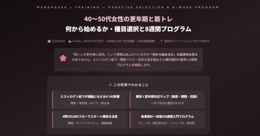 40〜50代女性の更年期と筋トレ