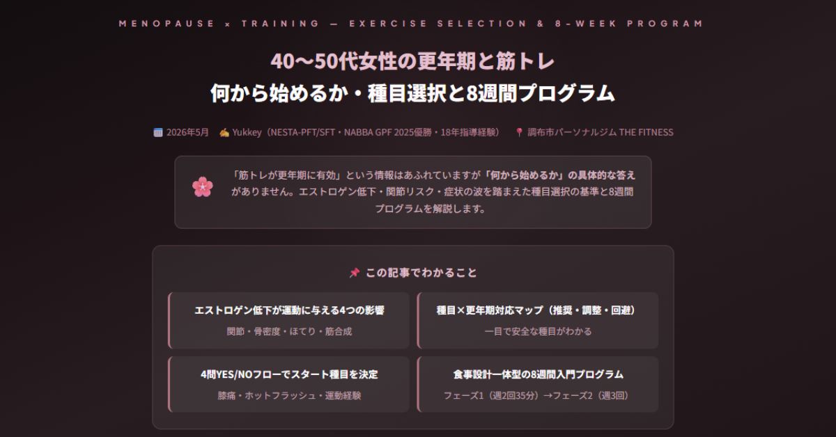 40〜50代女性の更年期と筋トレ