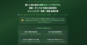 筋トレ初心者の6週間スタートプログラム