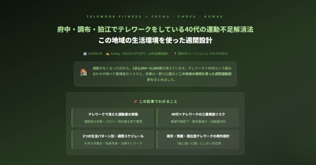 府中・調布・狛江でテレワークをしている方の運動法