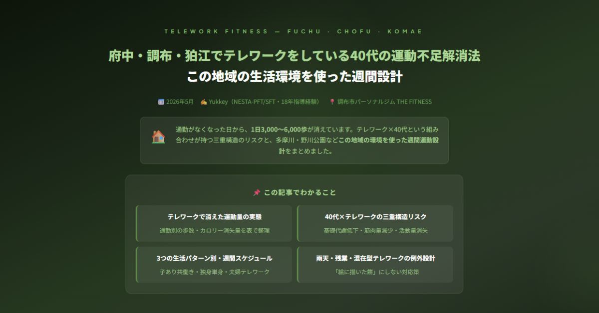 府中・調布・狛江でテレワークをしている方の運動法