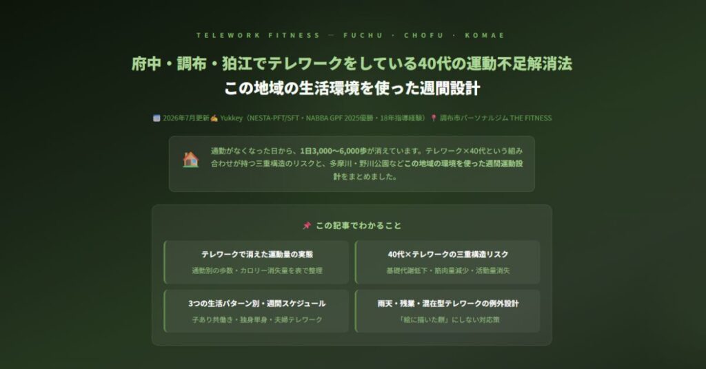 テレワークをしている40代の運動不足