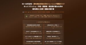 40〜50代女性・更年期症状別の月次トレーニング調整