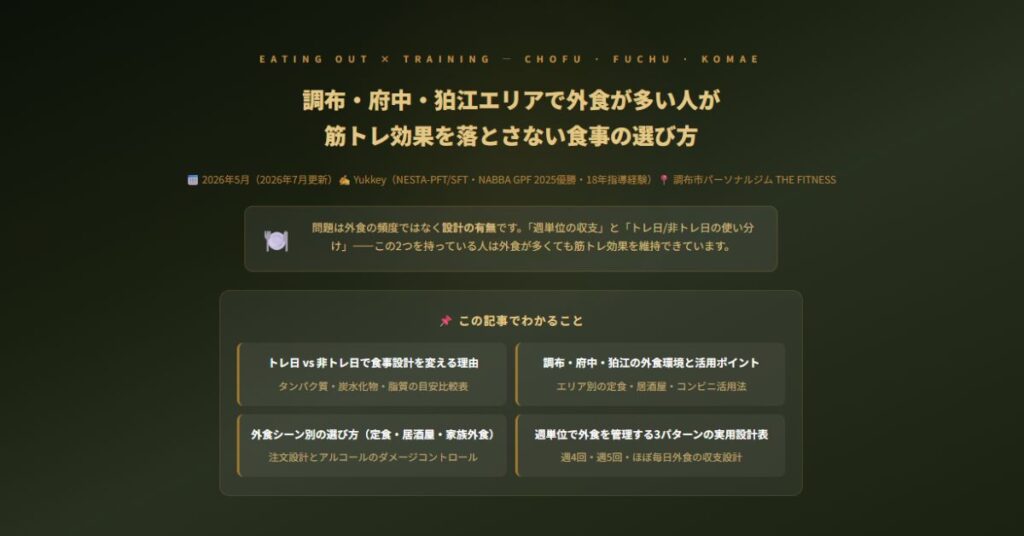 調布・府中・狛江エリアで外食が多い人