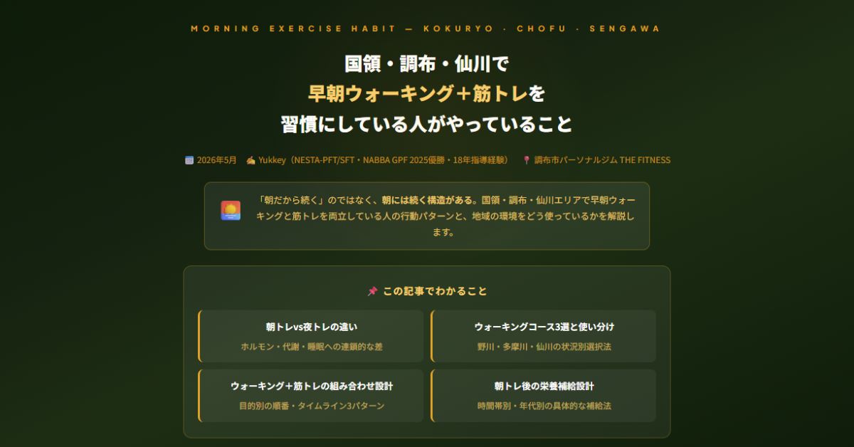 国領・調布・仙川で早朝ウォーキング＋筋トレ