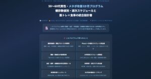 50〜60代男性・メタボ改善3か月プログラム