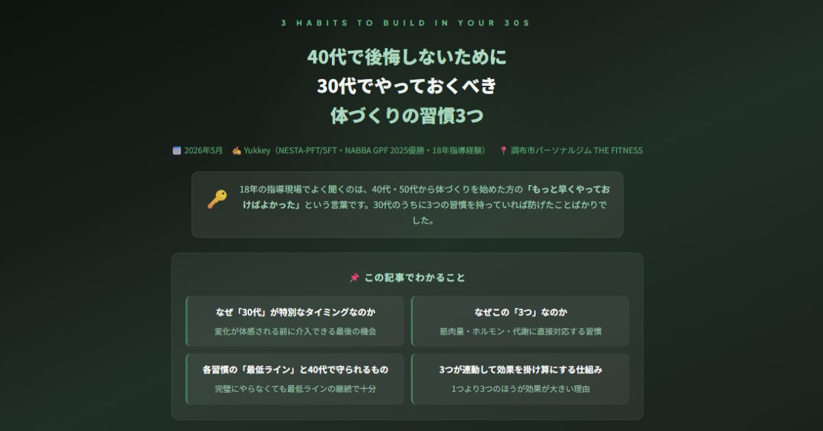 30代でやっておくべき習慣3つ