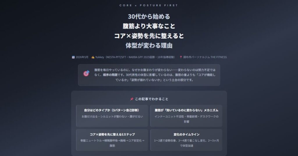 30代から始める腹筋より大事なこと
