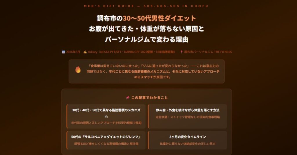 調布市の30〜50代男性ダイエット