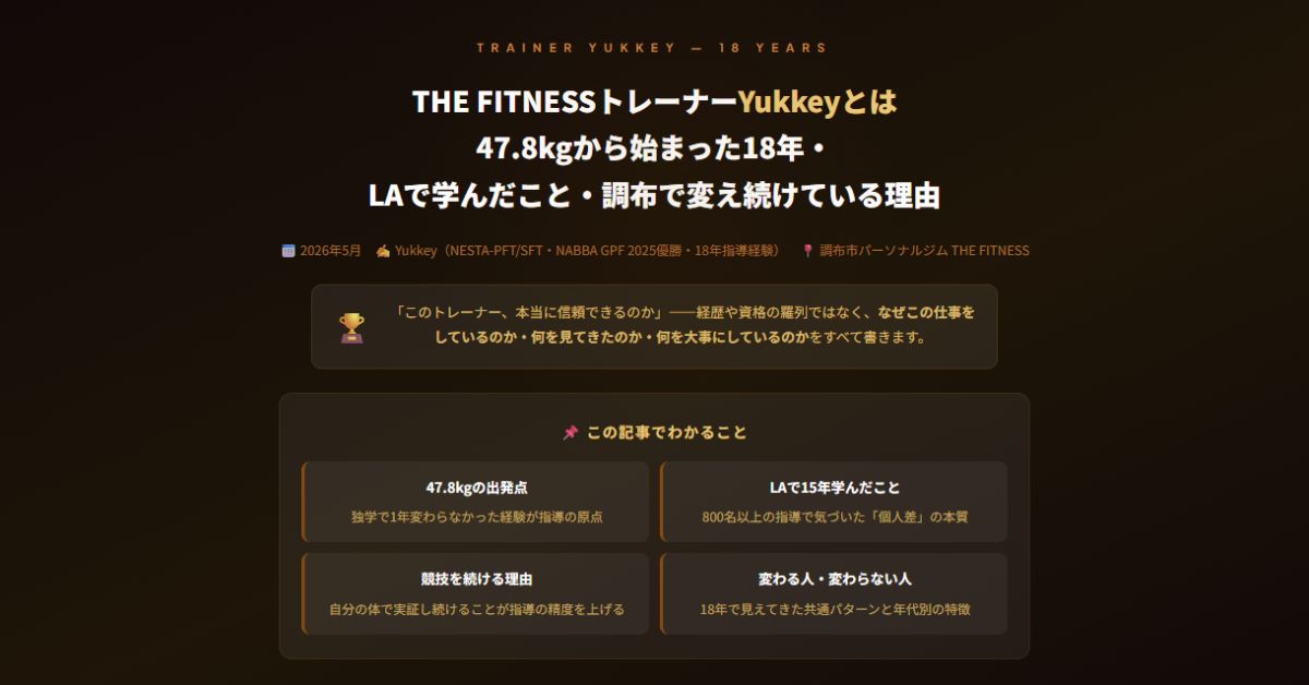 THE FITNESSトレーナーYukkey