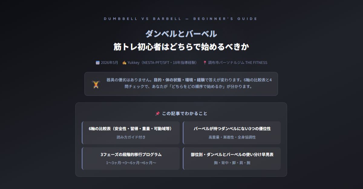 ダンベルとバーベル