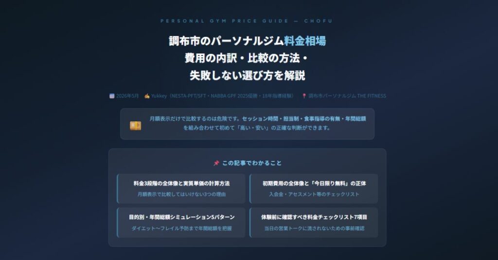 調布市のパーソナルジム料金相場