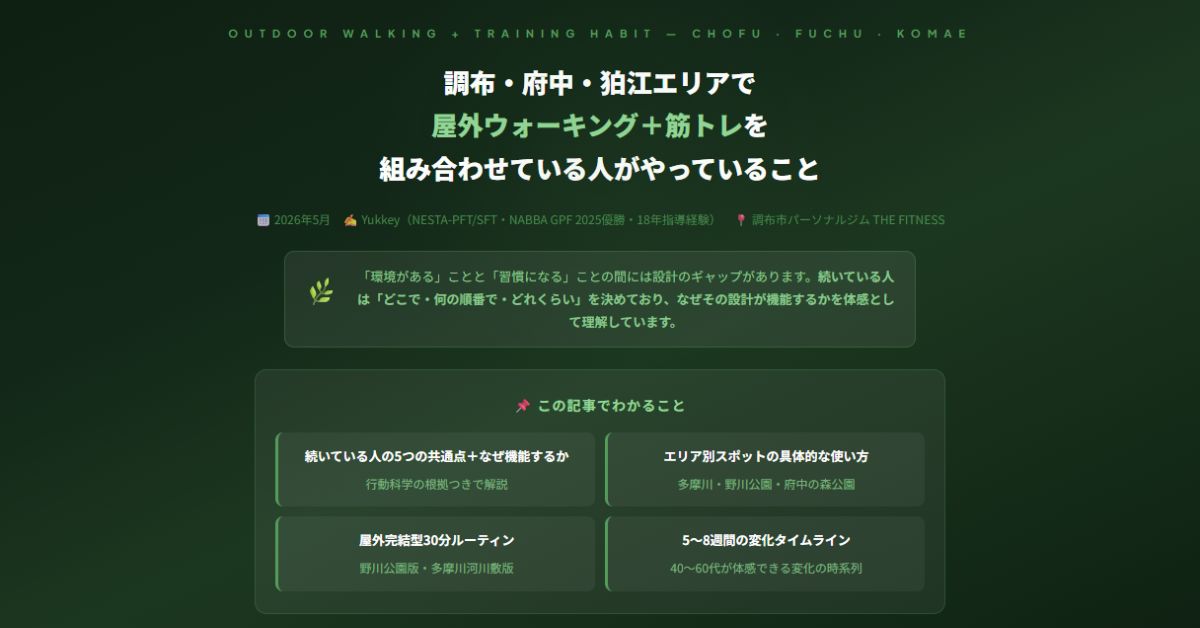 調布・府中・狛江エリアで屋外ウォーキング