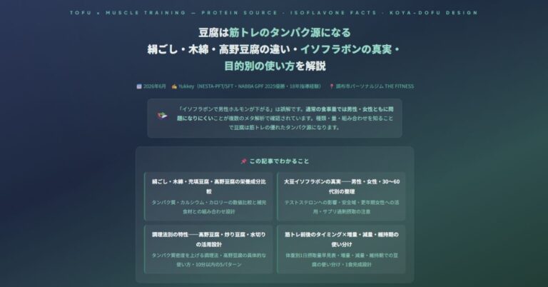 豆腐は筋トレのタンパク源になる