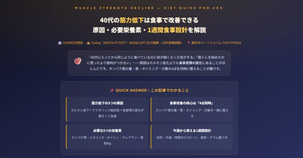 40代の筋力低下は食事で改善