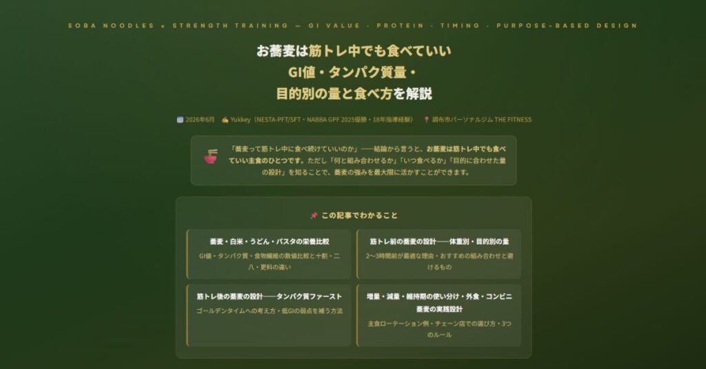 筋トレにお蕎麦