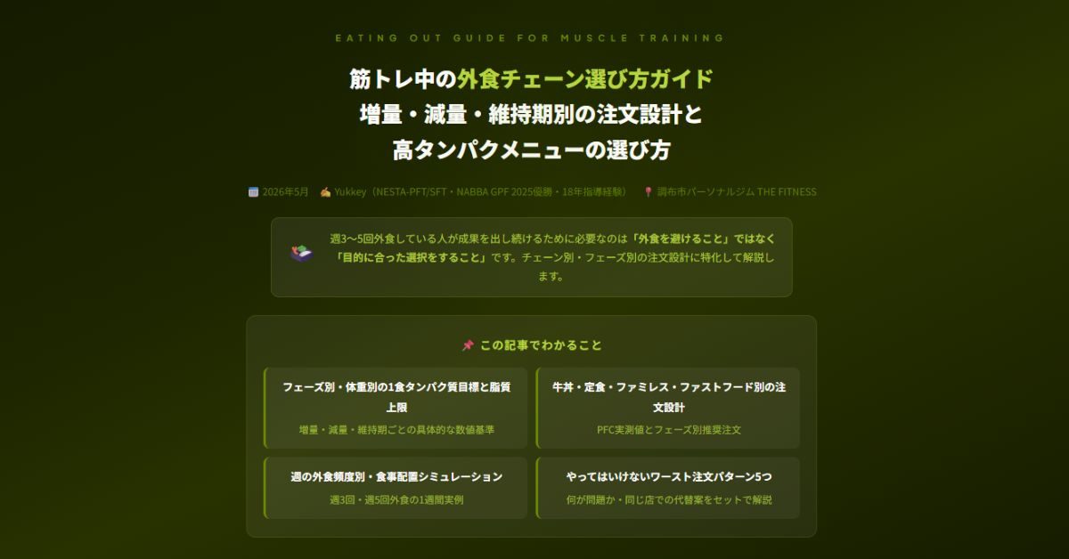 筋トレ中の外食チェーン選び方ガイド