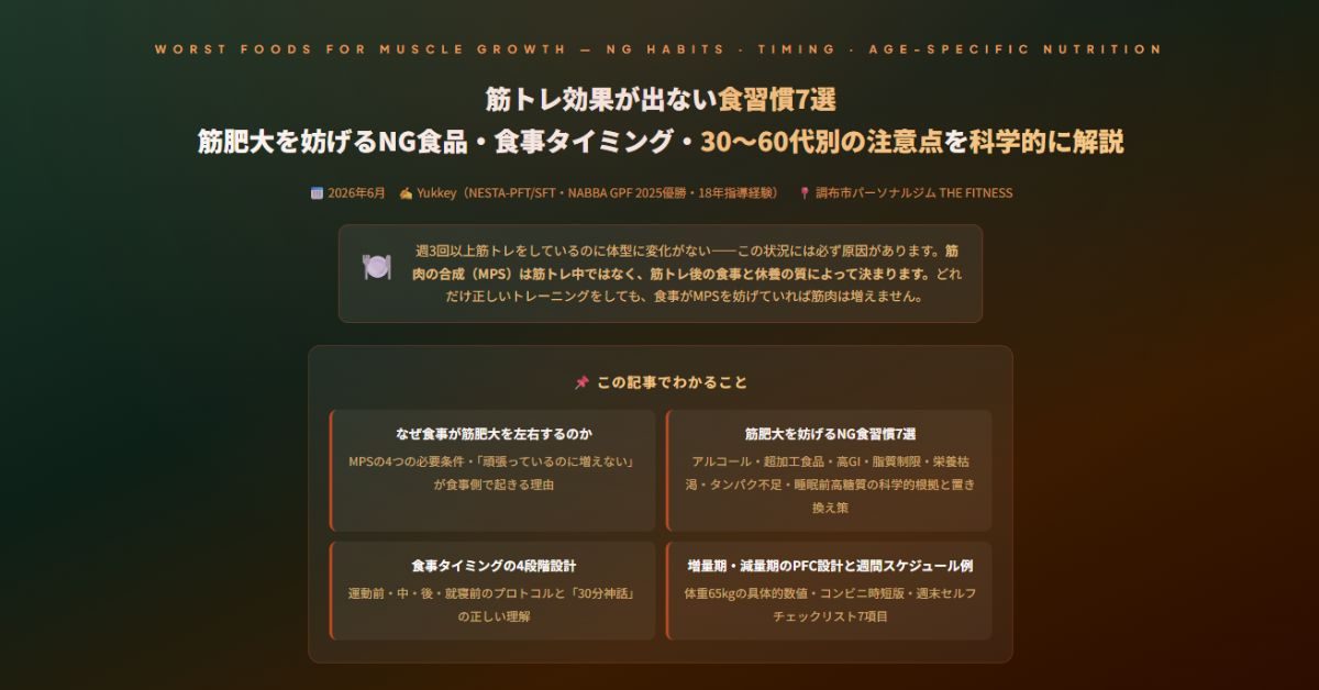 筋トレ効果が出ない食習慣7選
