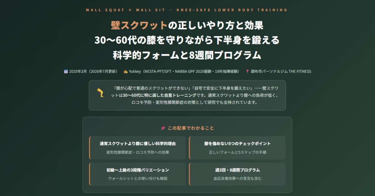壁スクワットの正しいやり方と効果