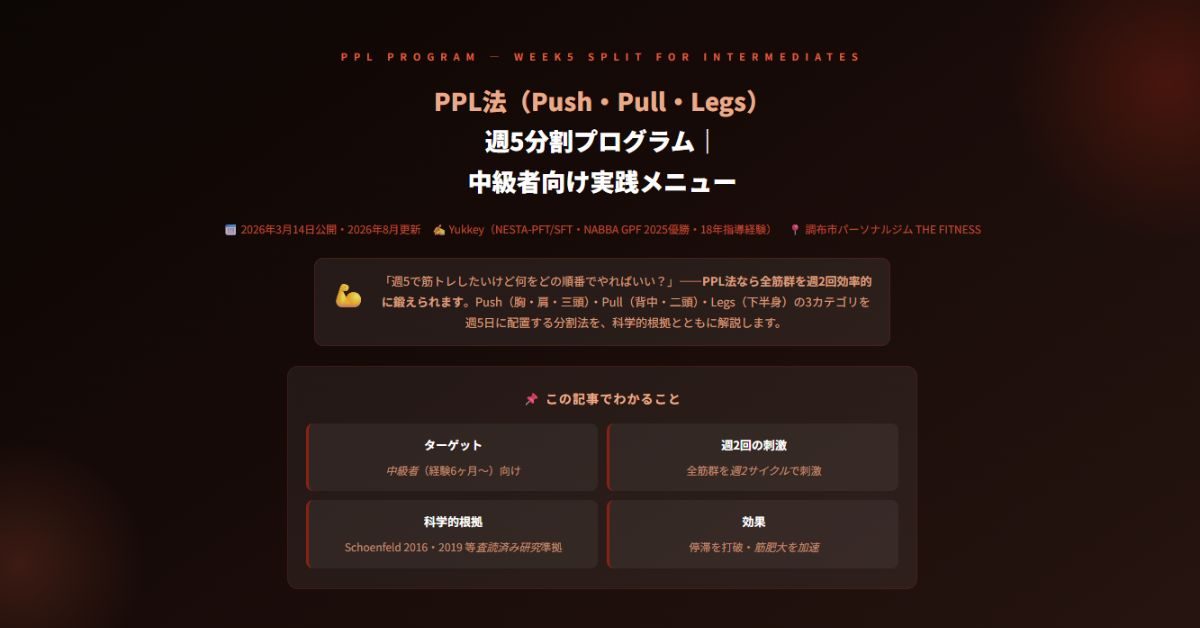 PPL法（Push・Pull・Legs）