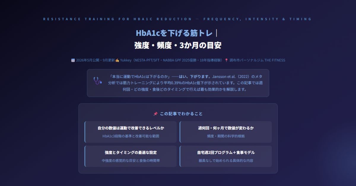 HbA1cを下げる筋トレ