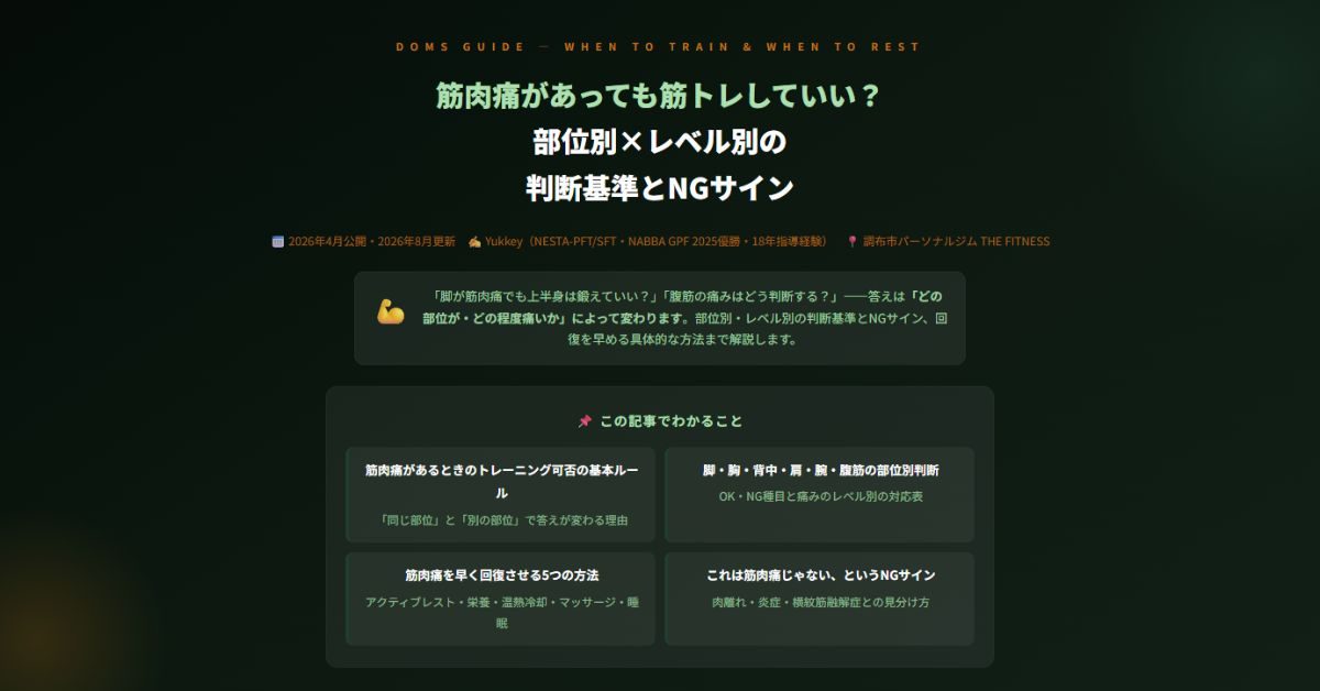 筋肉痛があっても筋トレしていい？