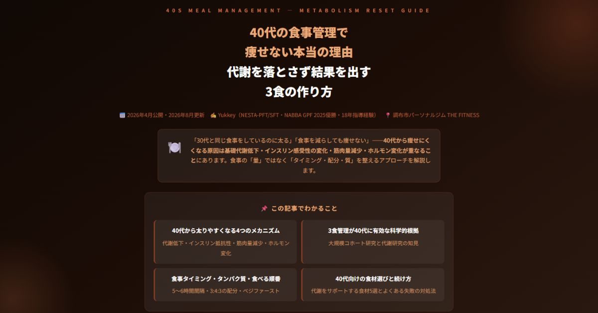 40代の食事管理で痩せない本当の理由