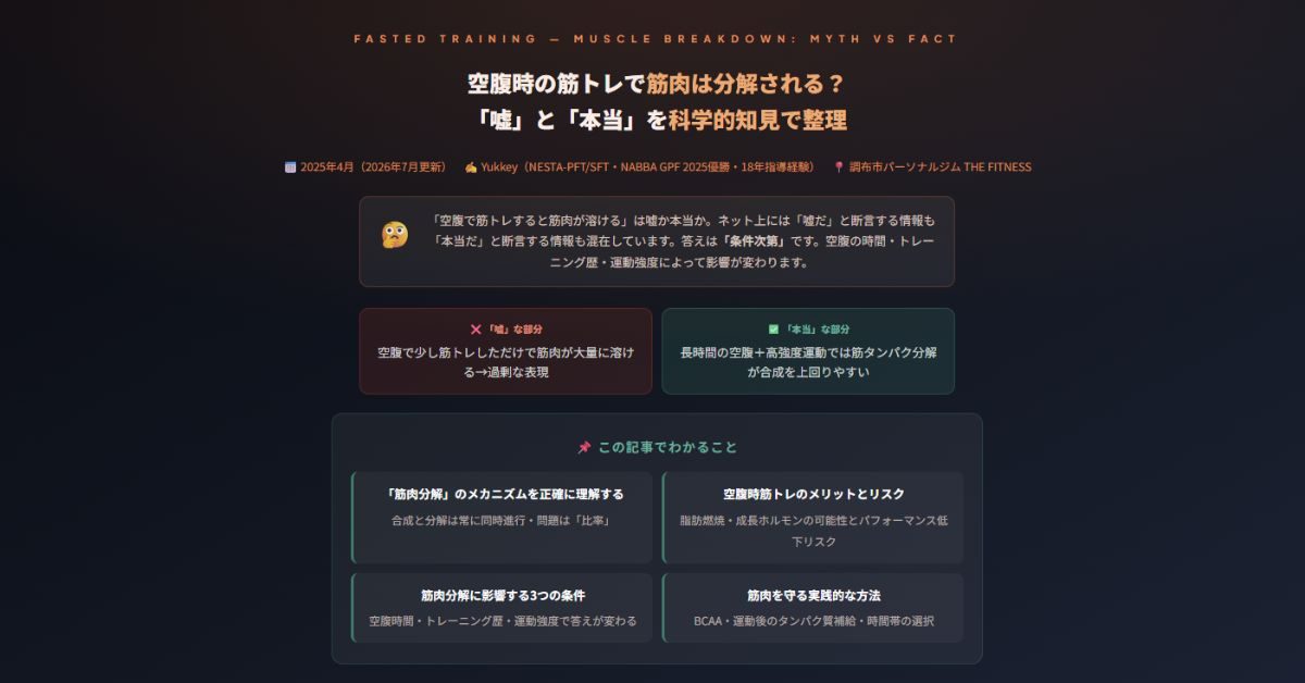 空腹時の筋トレで筋肉は分解される？