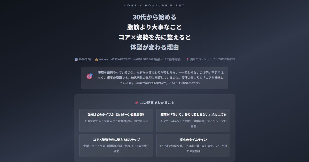 30代から始める腹筋より大事なこと