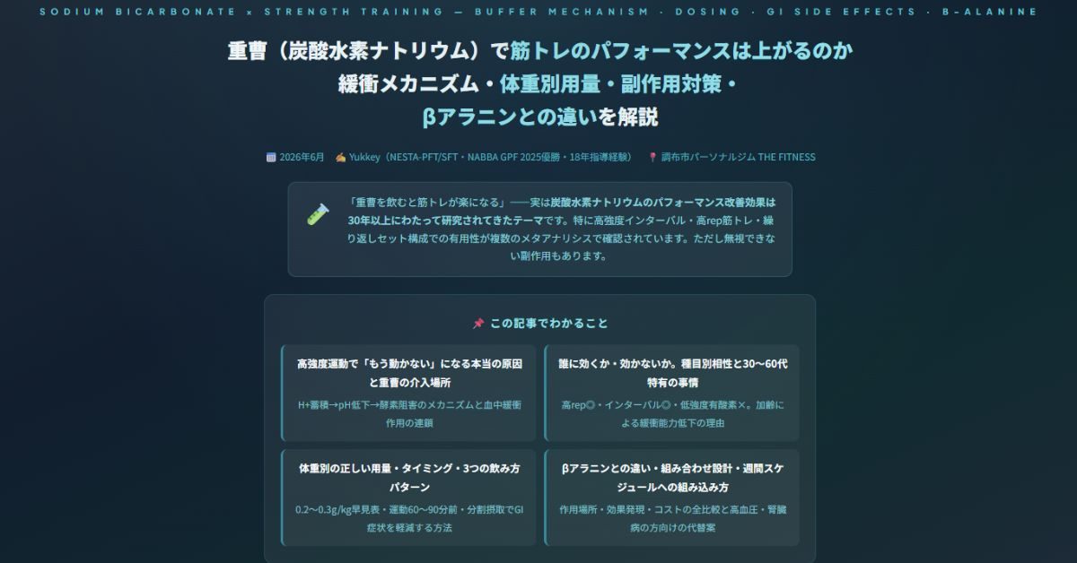 重曹（炭酸水素ナトリウム）で筋トレのパフォーマンスは上がるのか