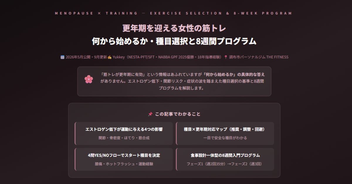 更年期の筋トレは何から始めるか