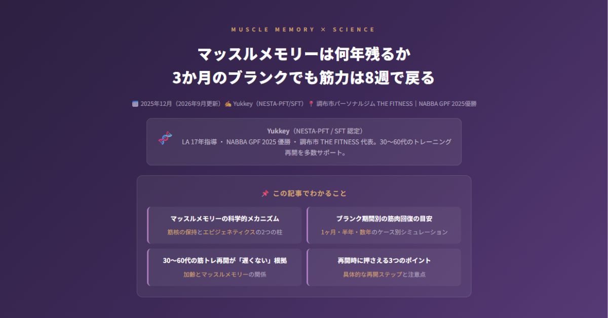 マッスルメモリーは何年残るか