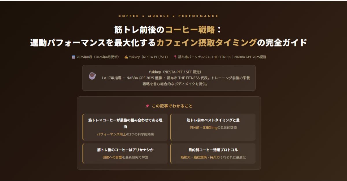 筋トレ前後のコーヒー戦略