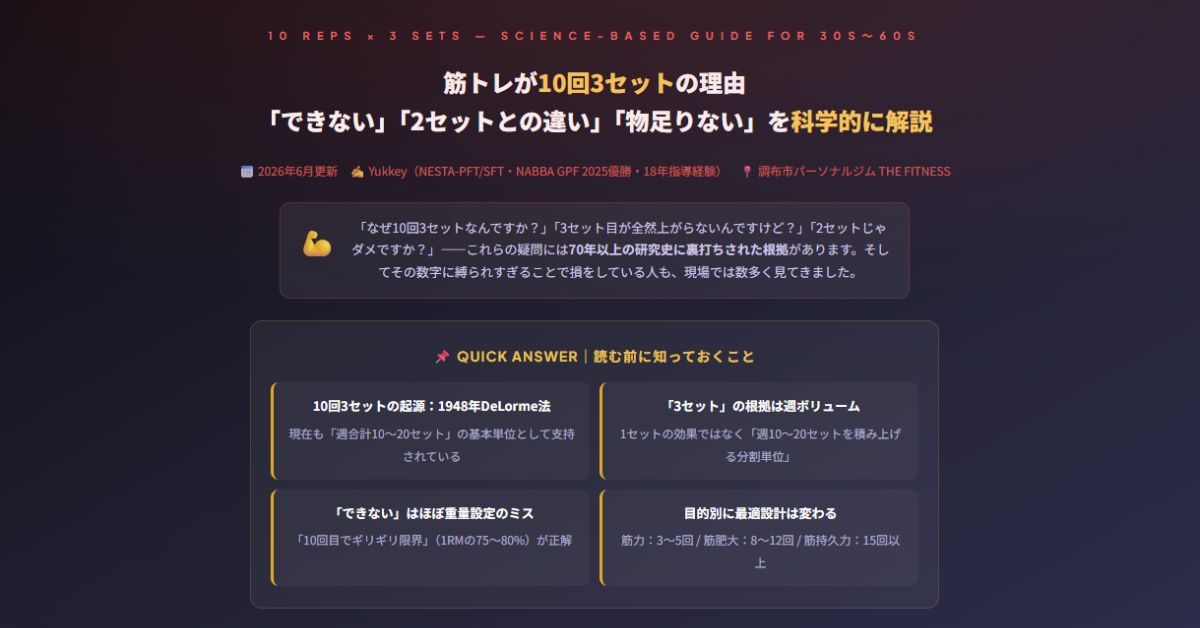 筋トレが10回3セットの理由