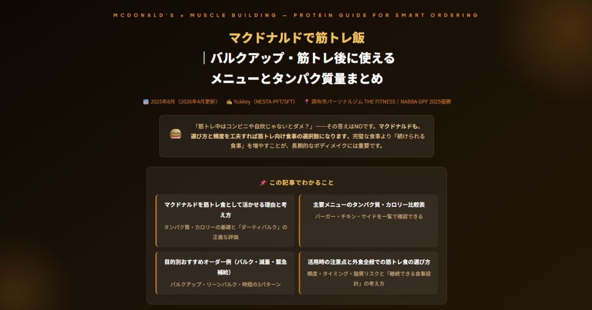 マクドナルドで筋トレ飯