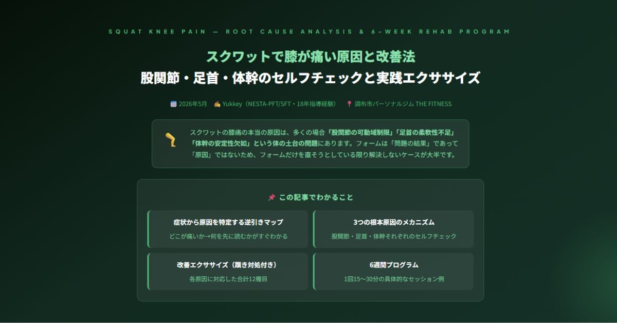 スクワットで膝が痛い原因と改善法