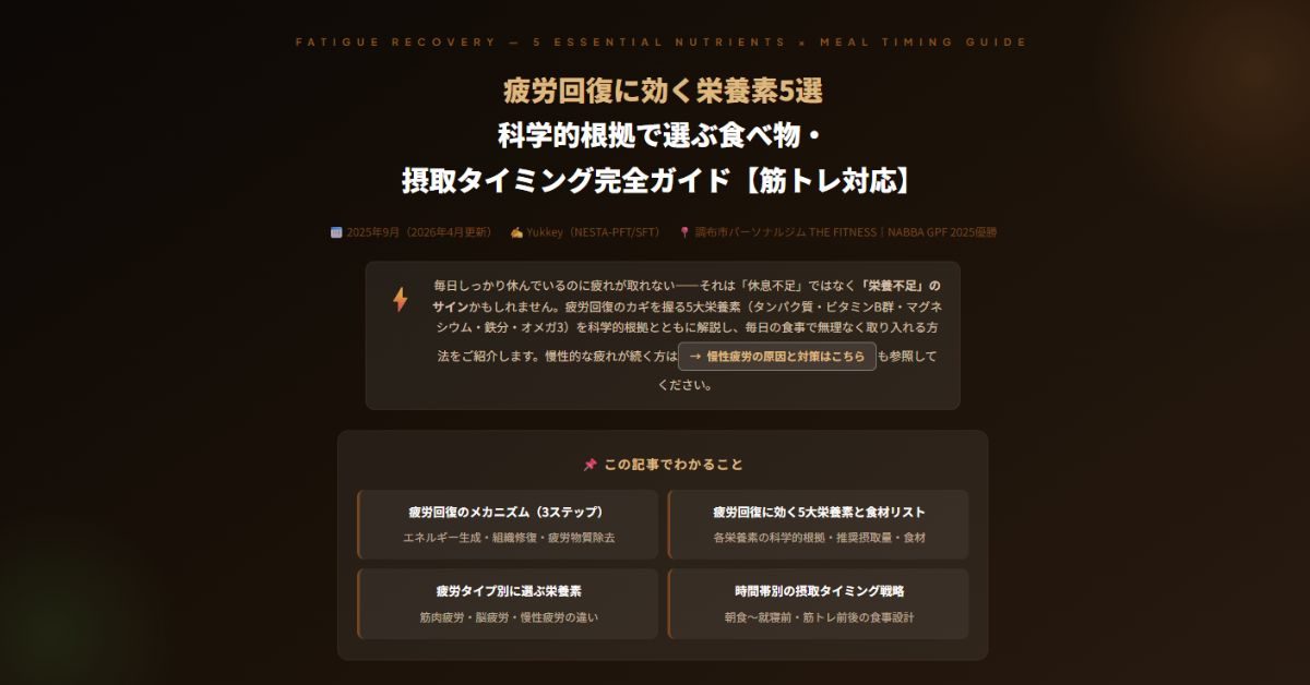 疲労回復に効く栄養素5選