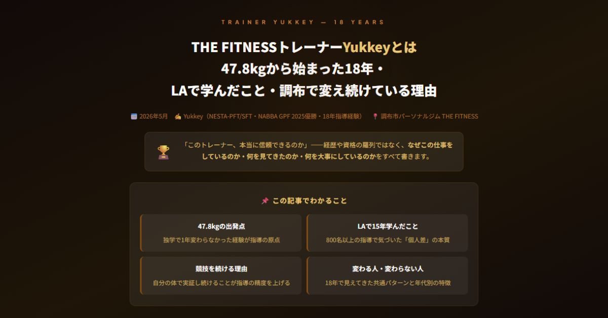 THE FITNESSトレーナーYukkey
