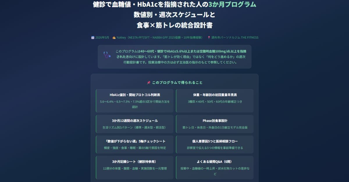 血糖値・HbA1cを指摘された人の3か月プログラム