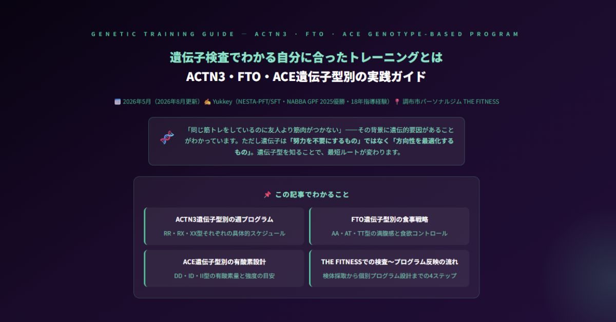 遺伝子検査でわかる自分に合ったトレーニングとは
