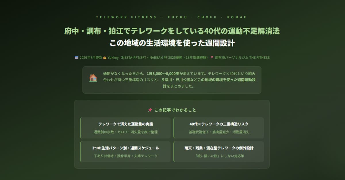 テレワークをしている40代の運動不足