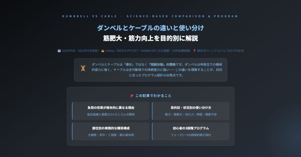 ダンベルとケーブルの違いと使い分け