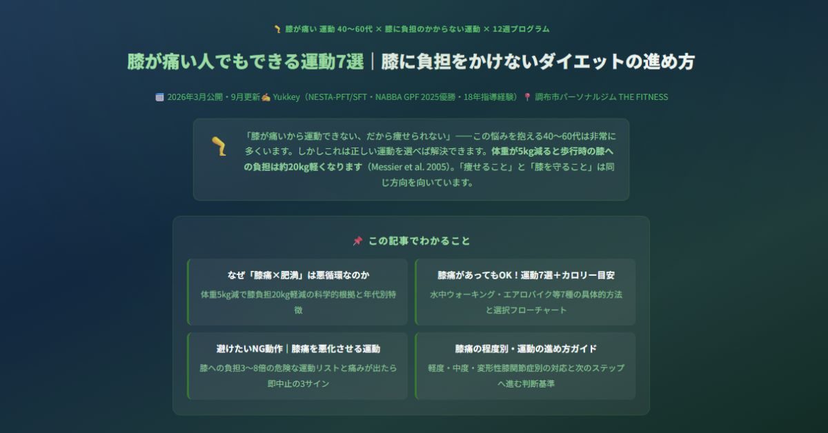 膝が痛い人でもできる運動7選