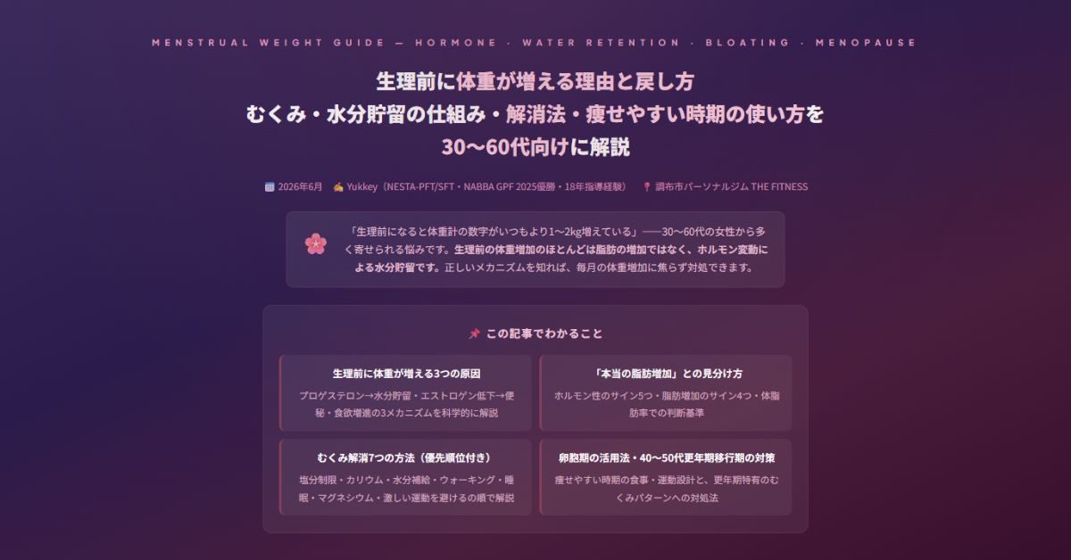 生理前に体重が増える理由と戻し方