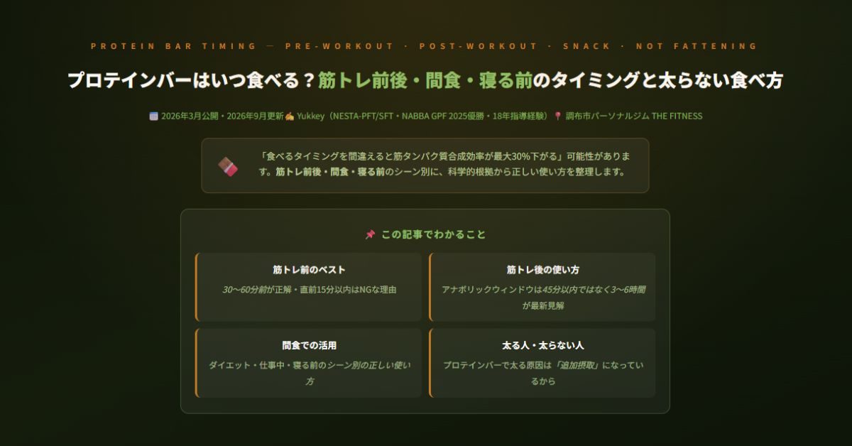 プロテインバーはいつ食べる？