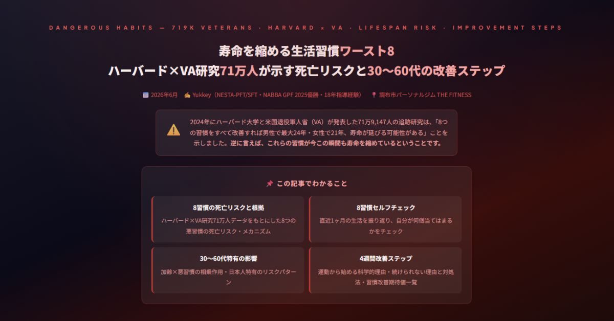 寿命を縮める生活習慣