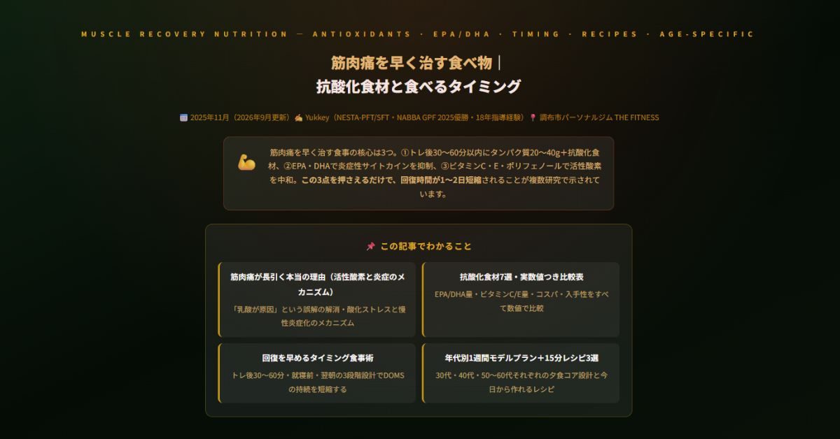 筋肉痛を早く治す食べ物
