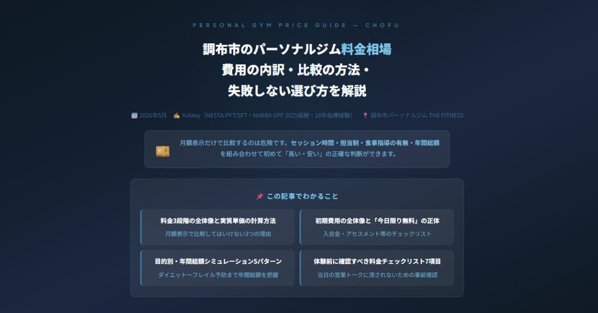 調布市のパーソナルジム料金相場
