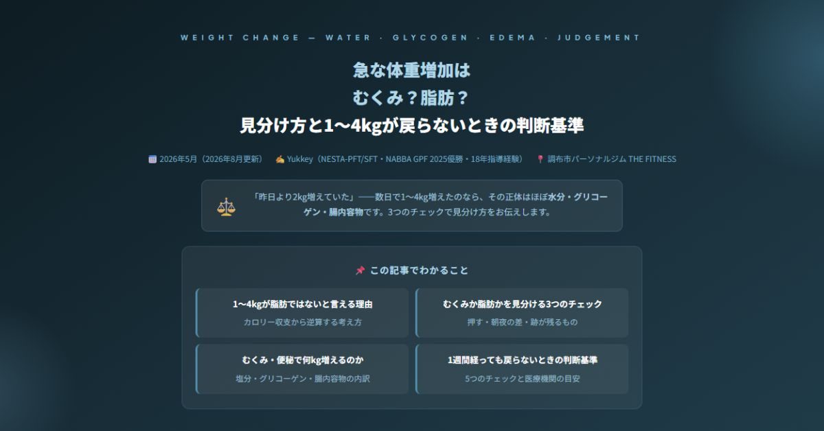 急な体重増加はむくみ？