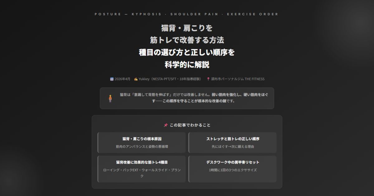 猫背・肩こりを筋トレ